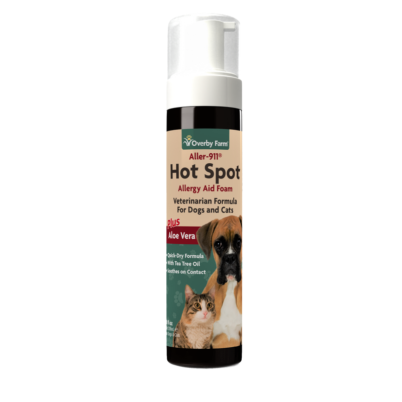 Allergy Aid Hot Spot Foam for Dogs Cats 236ml Overby Farm